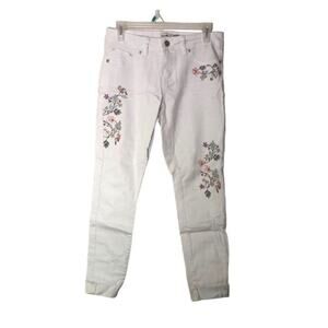 Royalty For Me Womens Mid-rise‎ White Floral Print Jeans Size 6 New with Tags